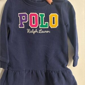 Ralph Lauren Blue Dress with Multicolor Logo